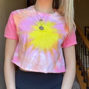 Cropped tie dye shirt